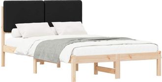 vidaXL Estructura De Cama Con Cabecera Tapizada Negro 120 X 200 Cm Vidaxl