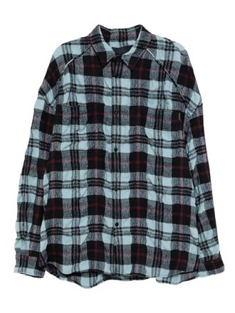 Juun.J check-printed shirt - Blue
