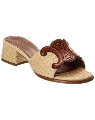 Celine Dnu Pack Celine Clemence Raffia & Leather Mule