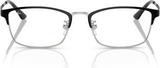 Ray-Ban 56mm Pillow Optical Glasses in Silver at Nordstrom