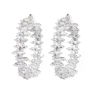 Nickho Rey Mabel Hoop in White/white Rhodium at Nordstrom