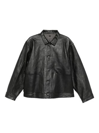 Taiga Takahashi leather shirt jacket - men - Horse Leather - 42 - Black