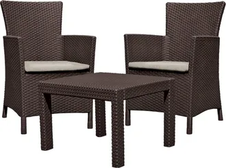 Keter Rosario Conjunto De Muebles De Jard&iacute;n Marr&oacute;n 3 Piezas