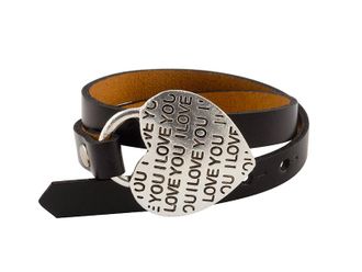 Wereldse Juwelen Zwarte leren armband uit Tibet met hart