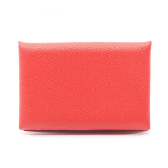 Herm&egrave;s Red Color Rose Jaipur Epsom Leather Coin Purse/Coin Case (Pre-Owned)