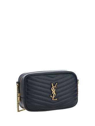 Saint Laurent Womens Lou Shoulder Bag Black Calf Leather Bos Taurus