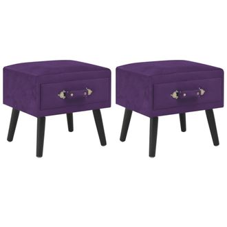 vidaXL Vidaxl - Mesitas De Noche 2 Unidades 40x35x40cm Terciopelo Morado Oscuro