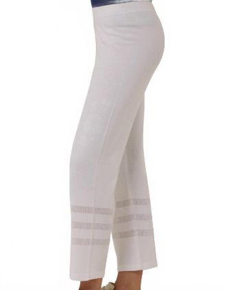 French Kyss Womens Crochet Detail Pant In White