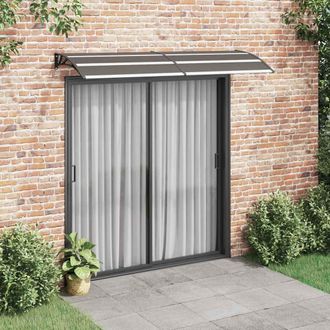 vidaXL Marquesina De Puerta Pc Negro 240x75 Cm Vidaxl