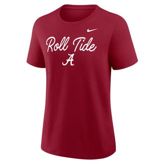 Nike Alabama Script Mantra Logo Nike Womens College T-Shirt in Red | 01K969WABN-VVT
