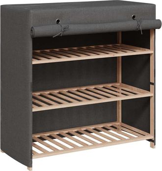vidaXL Mueble Zapatero Con Funda De Tela Gris 79x40x80 Cm Vidaxl