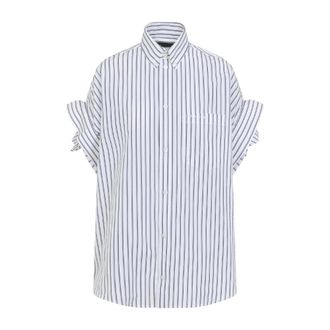 Balenciaga Shirts, female, White, Size: S Tucked Sleeve Shirt