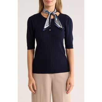 By Design Audrielle Scarf Tie Sweater in Navy at Nordstrom Rack, Size X-Large