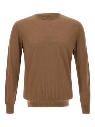 KANGRA crew-neck ribbed jumper - Brown