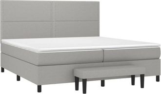 vidaXL Vidaxl - Cama Box Spring Con Colch&oacute;n Tela Gris Claro 200x200 Cm