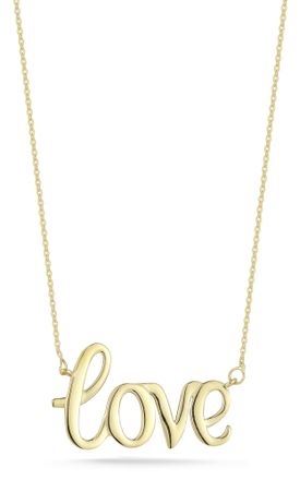 Ember Fine Jewelry 14K Gold Script Love Necklace