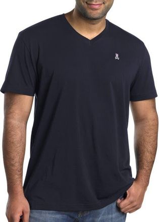 Psycho Bunny Logo V-Neck T-Shirt in New Navy at Nordstrom, Size 4X Big