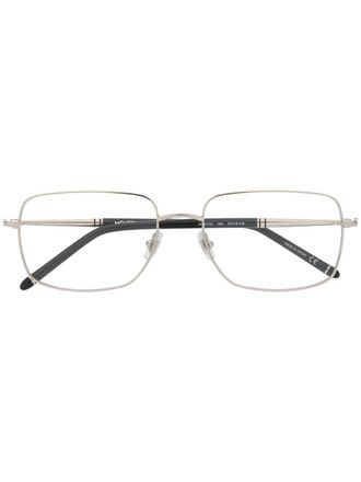 Montblanc square-frame glasses - men - Acetate/Metal - 57 - Metallic