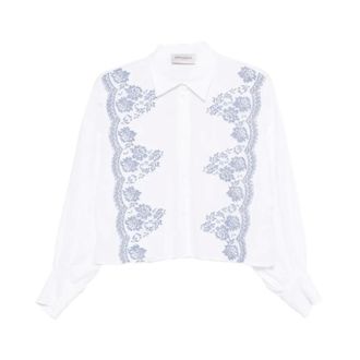 Ermanno Scervino Shirts, female, White, Size: 2XS Linen Shirt