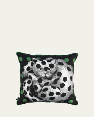 Fornasetti Silk Cushion High Fidelity Spotted Cat