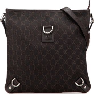 Gucci Pre-owned Womens Monogram Crossbody Bag - Dark Brown Textile - One Size