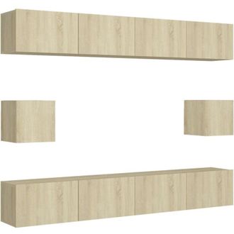 vidaXL Vidaxl - Juego De Muebles De Sal&oacute;n 6 Piezas Roble Sonoma