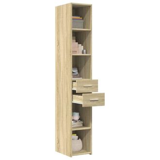 Berkfield Home Highboard Sonoma Oak 30x42.5x185 cm Engineered Wood in Tan