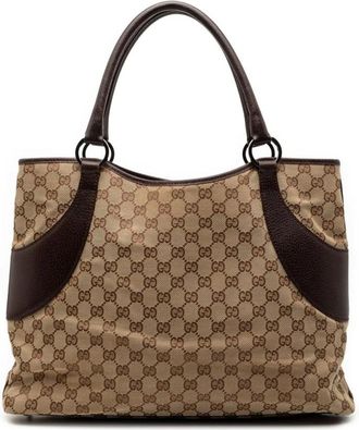 Gucci Pre-owned Tote Bags, female, Brown, Size: ONE SIZE Pre-owned Vintage Monogram Canvas Tote Bag