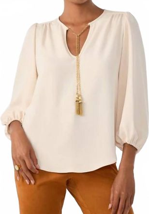Trina Turk Morabi Top With Chain In Cream