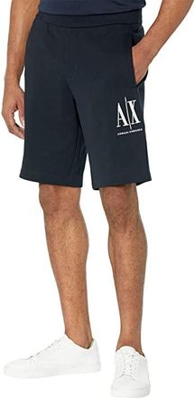 A|X Armani Exchange Icon Cotton Shorts w/ Embroidered Logo Mens Clothing Navy : MD