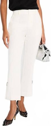 Cinq &agrave; Sept Rhinestone Pin Cropped Kerry Pant In Ivory