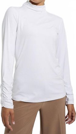 Joseph Ribkoff Long Sleeve Turtleneck Top In White