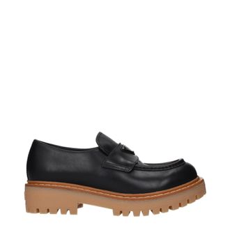 Prada Herrens Schwarze Leder-Loafer