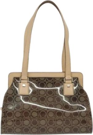 Ferragamo Pre-owned Shoulder Bags, female, Brown, Size: ONE SIZE Pre-owned Plastic Shoulder Bag