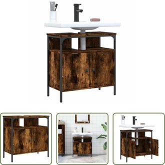 vidaXL vidaXL Armadietto da bagno - Mobile Lavabo Bagno Rovere Fumo 60x30x60 cm Legno Multistrato
