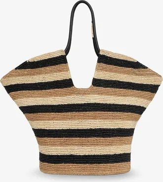 Zimmermann Womens Shoulder Bag Golden Time Raffia Beige