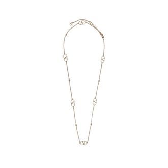 Valentino Garavani Necklaces, male, Yellow, ONE SIZE, Gold-Toned Chain Necklace with V-Shaped Motifs