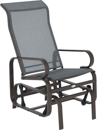 OUTSUNNY Outdoor Gliding Rocking Chair w/ Metal Frame for Patio, Backyard Grey