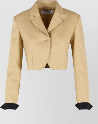 Max Mara buono diagonal cropped jacket linen tailoring