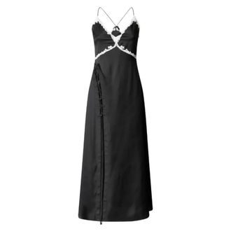 Pinko Lace Midi Dress - Dames - Casual kleedjes - Zwart - L - Kleedjes