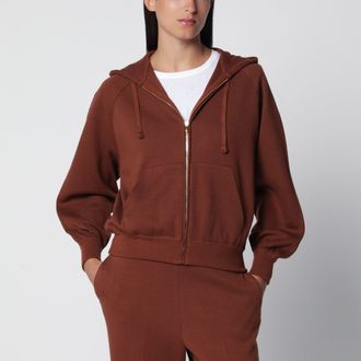 Loro Piana Felpa con cappuccio marrone in cotone
