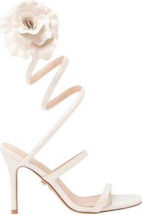 Twentyfourhaitch Poniente Sandaal - Dames - Sandalen met hakken - Beige - 41 EU - Leer - Schoenen