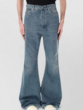 Rick Owens bootcut denim trousers high rise floor length