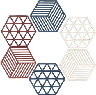 OEM Posavasos Para Ollas Y Sartenes, 6 Piezas, Juego Posavasos Silicona Platos Calientes, F&aacute;ciles Colgar Guardar, Resistentes Calor, Antideslizantes