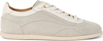 Brunello Cucinelli Schoenen, Heren, Beige, 40 EU, Suède, Lichtgrijze Suède Veterschoenen Sneakers