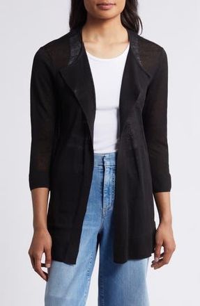 Nic+Zoe Featherweight Flyaway Cardigan in Black Onyx at Nordstrom Rack, Size X-Small