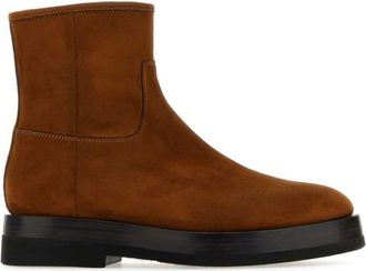 Santoni Brown Suede Ankle Boots