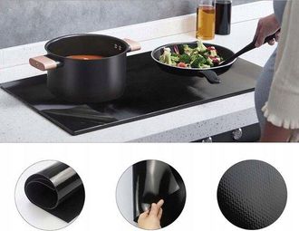 OEM Alfombrilla De Silicona Para Cocinas De Inducci&oacute;n - Resistente Al Aceite - 5261 Cm - Negra - Silicona De Fibra De Vidrio - F&aacute;cil De Limpiar