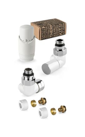 APM Apm - Kit V&aacute;lvula Decorativa En Blanco Y Cromo Con V&aacute;lvula Termost&aacute;tica Izquierda 130kb 015 M 16 12 Blanco