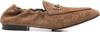 Gucci Jordaan Loafer - Dames - Loafers - Bruin - 36 EU - Su&egrave;de - Schoenen